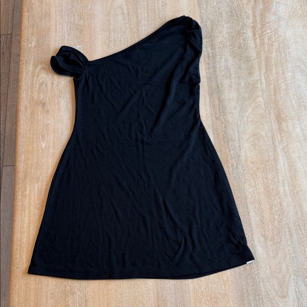 One-Shoulder Black Mini Dress